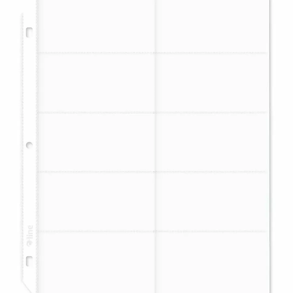 C-Line Business Card Holders Without Tabs, 8 1/8" x 11 1/4", 3-Hole Punched, Pack Of 10