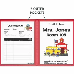 C-Line® Classroom Connector Folders, Letter Size, Assorted Colors, Pack Of 6