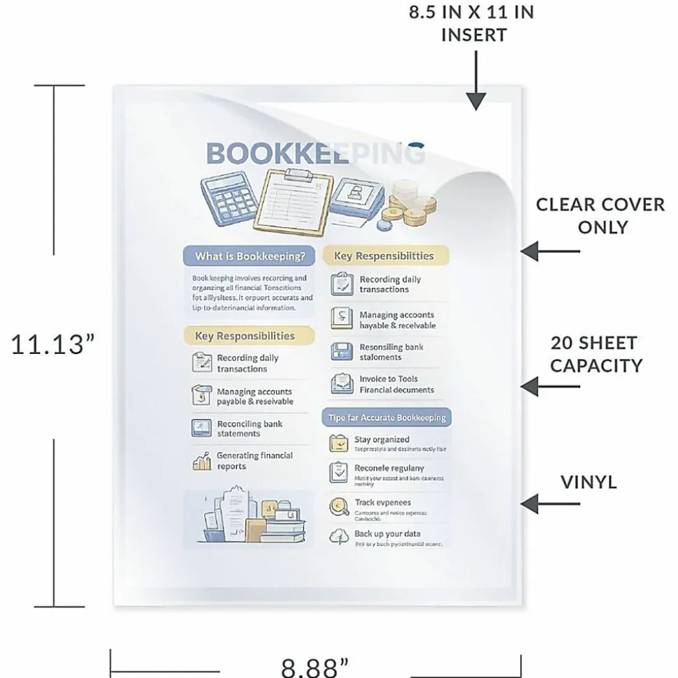C-Line® Clear Report Covers, 8 1/2" x 11", Box Of 100