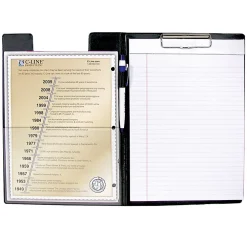 C-Line Clipboard Folders, 8-1/2" x 11", Black, Pack Of 12 Folders
