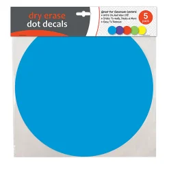 C-LineĀ® Dry-Erase Stickers, 11" x 11", Assorted Colors, Pack Of 5 Stickers