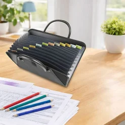 C-Line® Expanding File With Handles, Letter Size, Black