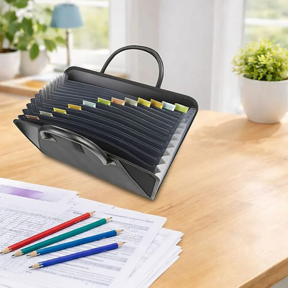 C-Line® Expanding File With Handles, Letter Size, Black