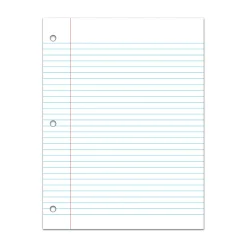 C-Line Filler Paper, 8” x 10-1/2”, College Rule, 100 Sheets Per Ream, White, Pack Of 36 Reams