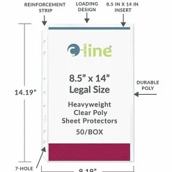 C-Line® Legal-Size Top-Loading Sheet Protectors, Box Of 50