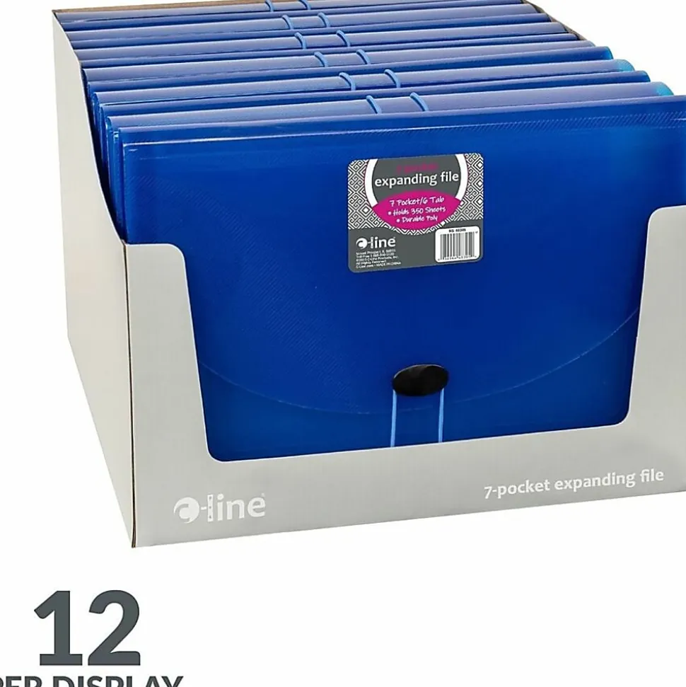 C-Line® 7-Pocket Expanding File, Letter Size, Blue