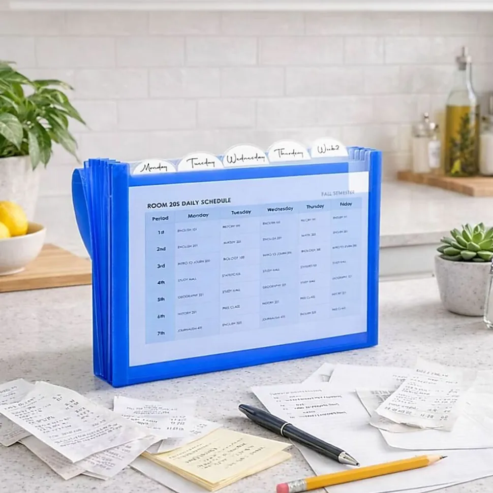 C-Line® 7-Pocket Expanding File, Letter Size, Blue