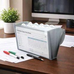 C-Line® 13-Pocket Expanding File, Letter Size, Smoke