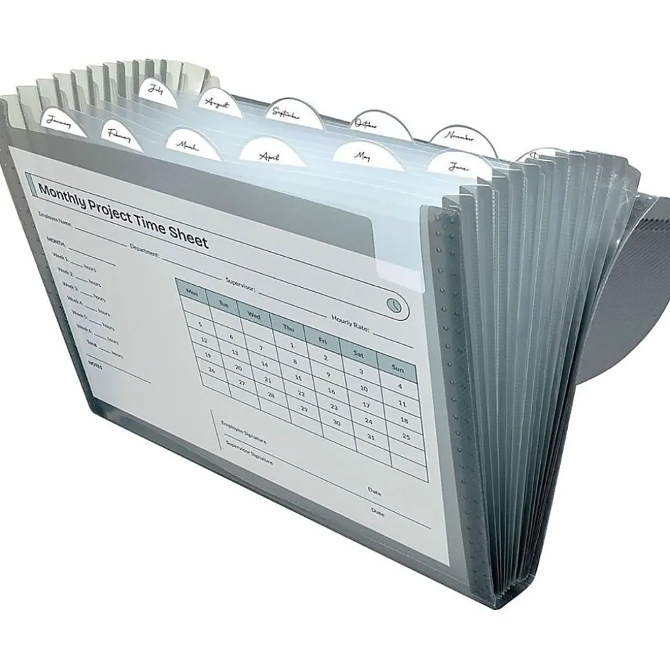 C-Line® 13-Pocket Expanding File, Letter Size, Smoke