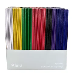 C-Line 2-Pocket Paper Folders With Prongs, Letter Size, Assorted Colors, Pack Of 100 Folders
