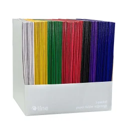 C-Line 2-Pocket Paper Folders With Prongs, Letter Size, Assorted Colors, Pack Of 100 Folders