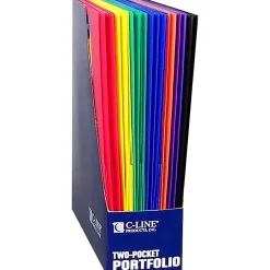 C-Line® 2-Pocket Poly Portfolios, Assorted Colors, Pack Of 36