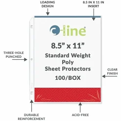 C-Line® Polypropylene Top-Loading Sheet Protectors, 8 1/2