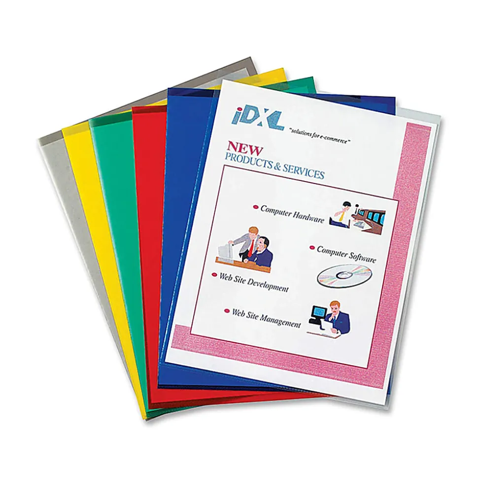 C-Line® Project Folders, Letter Size (8 1/2" x 11"), 70% Recycled, Assorted Colors, Box Of 25