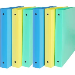 C-Line® 3-Ring Binder, 1" Round Rings, Assorted Colors, Pack Of 6