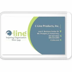 C-Line® Self-Adhesive Business Card Holders, 2" x 3 1/2", Clear, Pack Of 10