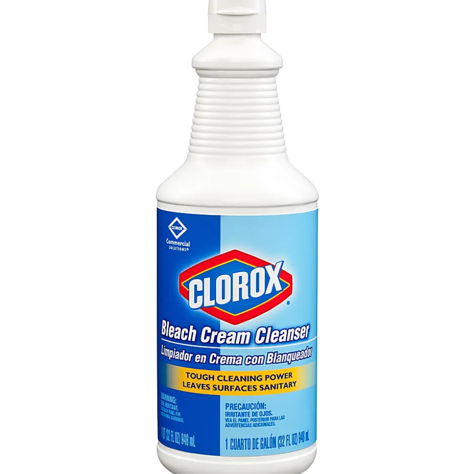 Clorox Bleach Cream Cleanser - Cream Cleanser - 32 fl oz (1 quart) - 8 / Carton - Clear
