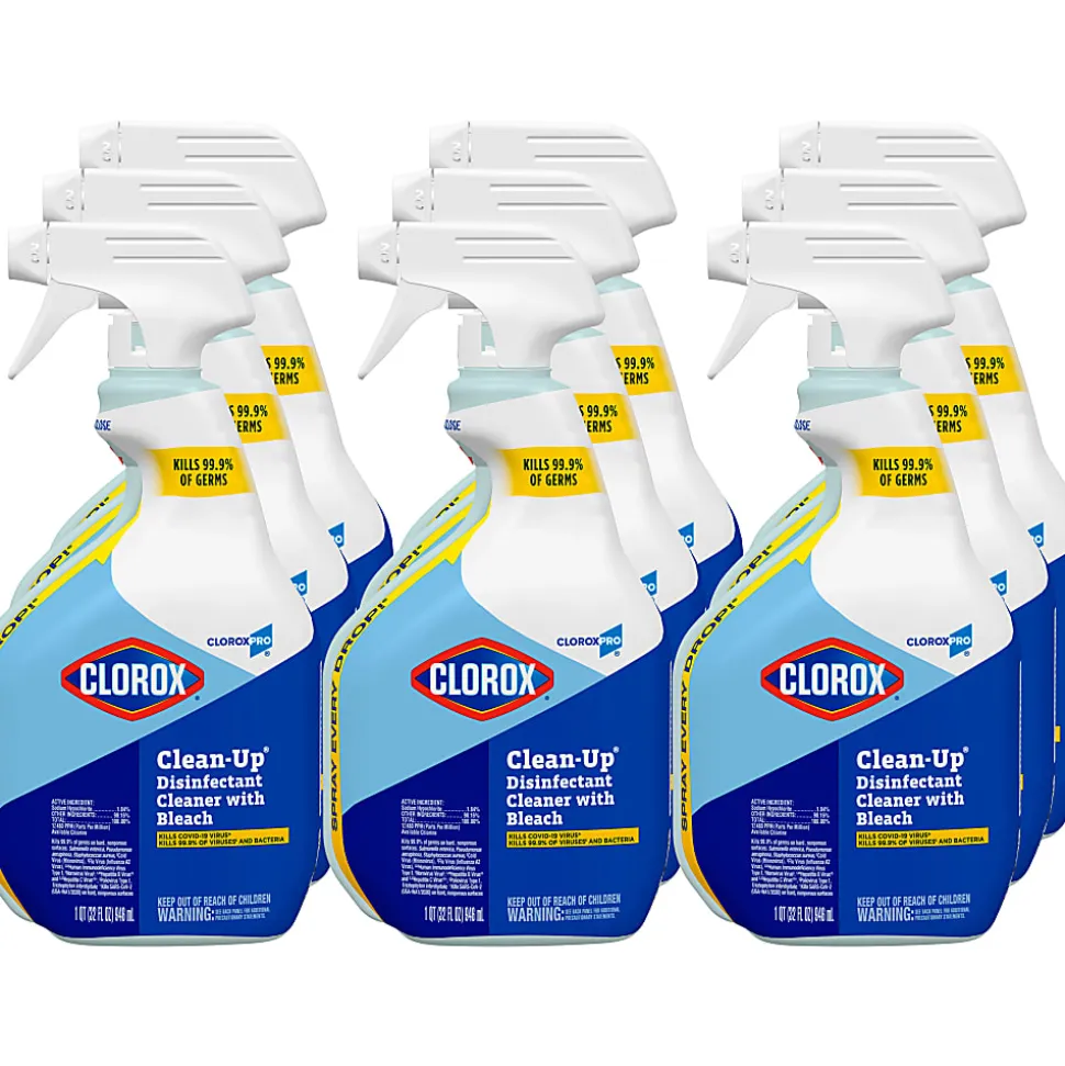 Clorox® Clean-Up® Disinfectant Cleaner With Bleach, Fresh Scent, 32 Oz Bottle, Case Of 9