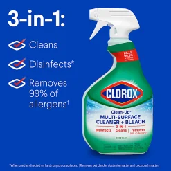 Clorox Clean-Up Multi-Surface Cleaner with Bleach, Original, Spray Bottle, 32 Fluid Ounces (01204)