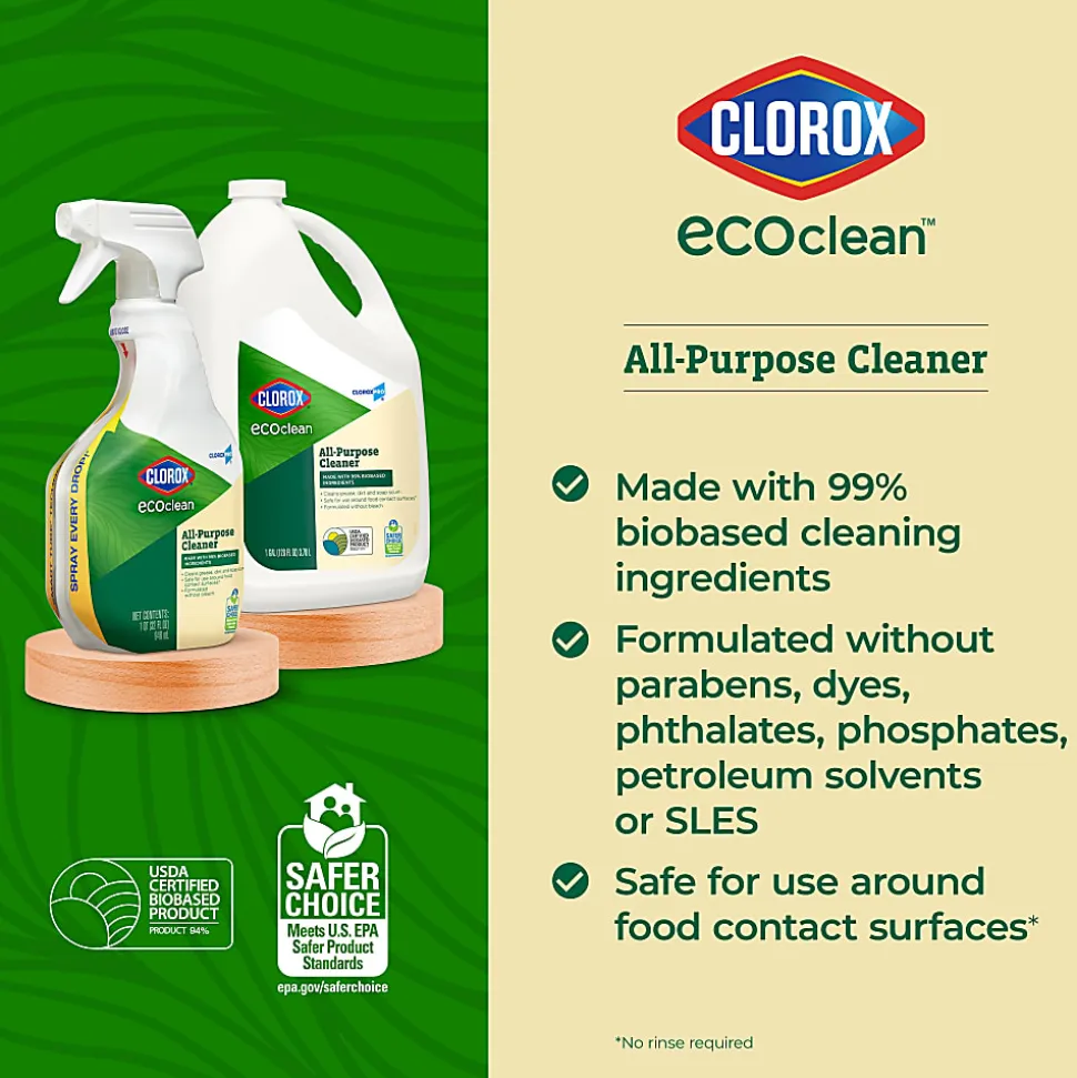 Clorox CloroxPro EcoClean All-Purpose Cleaner Spray Bottle, 128 Fl Oz