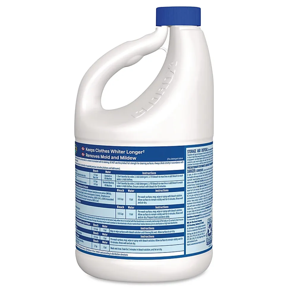 Clorox® Concentrated Regular Disinfecting Bleach, 81 oz Bottle, 6/Carton