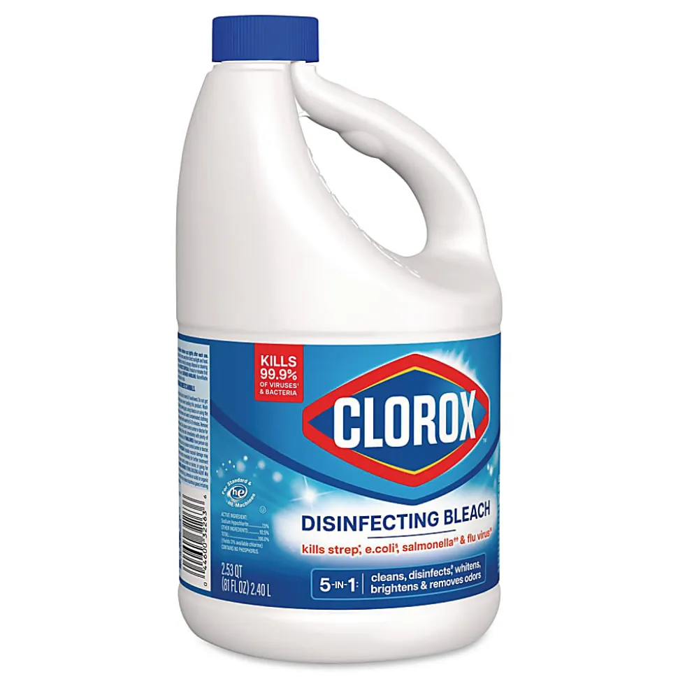 Clorox® Concentrated Regular Disinfecting Bleach, 81 oz Bottle, 6/Carton