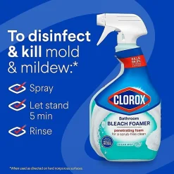 Clorox Disinfecting Bathroom Foamer with Bleach - For Bathroom - 30 fl oz - Ocean Mist Scent - 30614