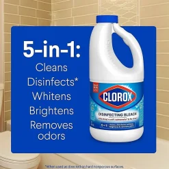 Clorox Disinfecting Bleach Concentrate, Regular Scent, 43 Oz, White, Carton Of 6 Jugs