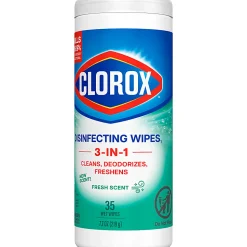 Clorox® Disinfecting Bleach Free Cleaning Wipes, Fresh Scent, 35 Wipes Per Canister, Box Of 12 Canisters