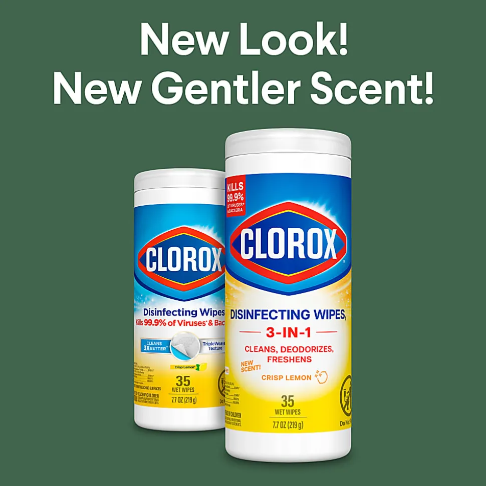 Clorox Disinfecting Wipes, Bleach Free, Crisp Lemon, 35 Wipes Per Pack, Case Of 12 Packs