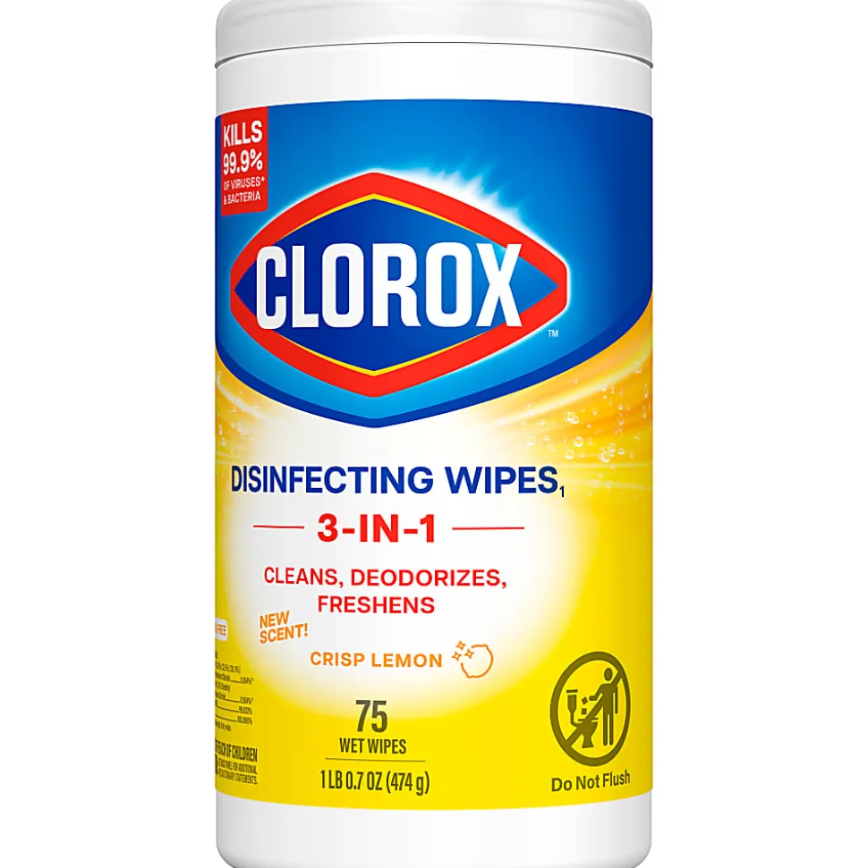Clorox® Disinfecting Wipes, Bleach Free Cleaning Wipes – Crisp Lemon - 75 Count