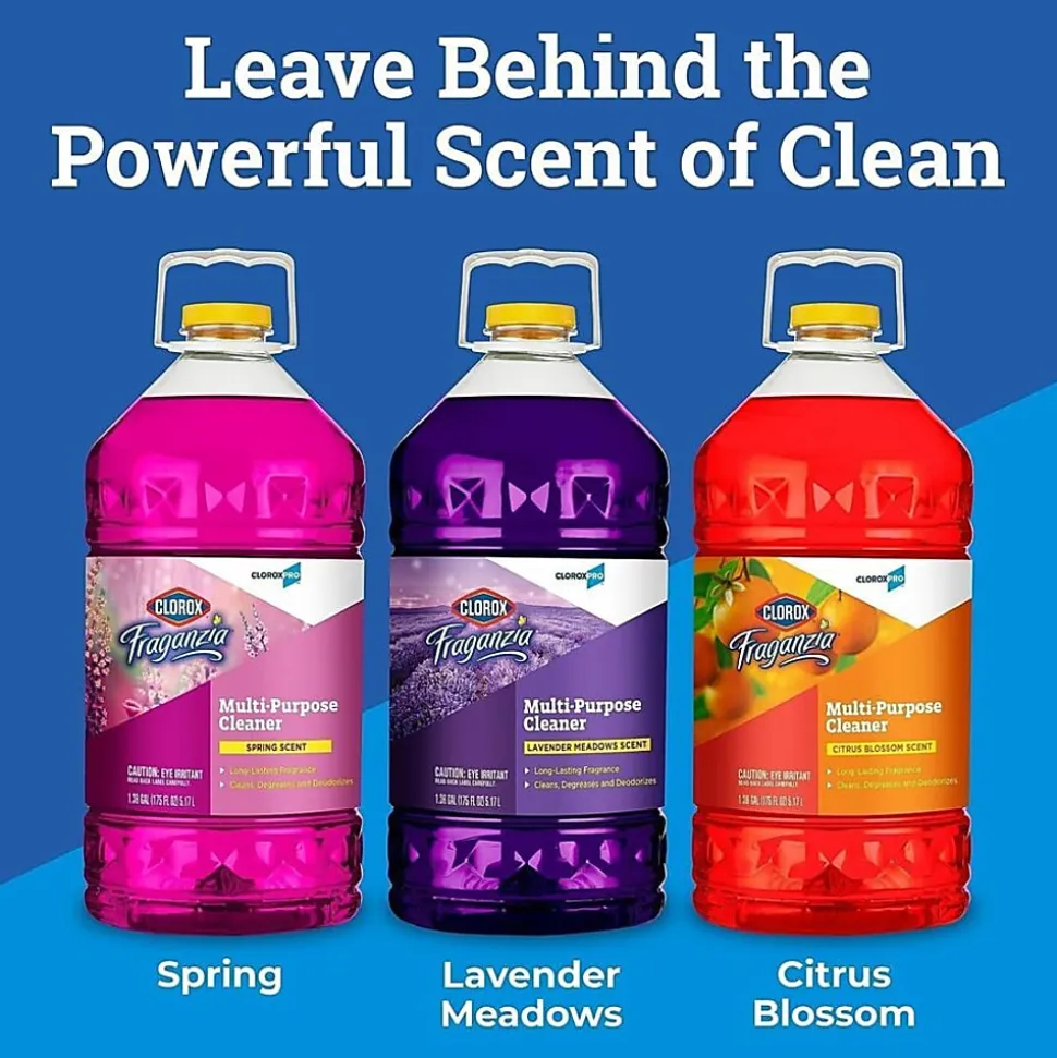 Clorox Fraganzia Multi-Purpose Cleaners, For Multipurpose, Multi Surface, Concentrate, Liquid, 175 fl oz (5.5 quart) - Citrus Blossom Scent, Case of 3