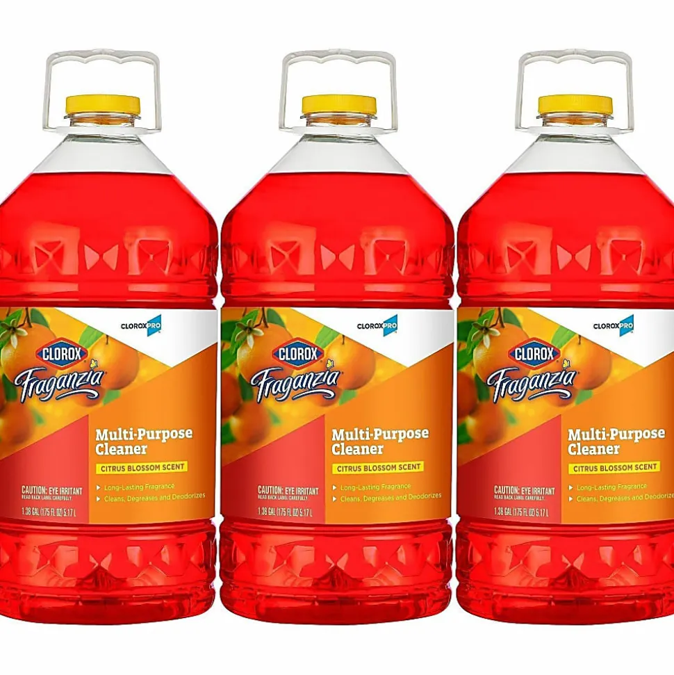 Clorox Fraganzia Multi-Purpose Cleaners, For Multipurpose, Multi Surface, Concentrate, Liquid, 175 fl oz (5.5 quart) - Citrus Blossom Scent, Case of 3