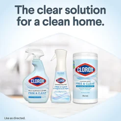Clorox Free & Clear Cleaning Wipes, Fragrance Free, 75 Wipes Per Canister