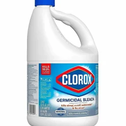 Clorox Germicidal Bleach Concentrate, Regular Scent, 121 Oz, White, Carton Of 3 Jugs
