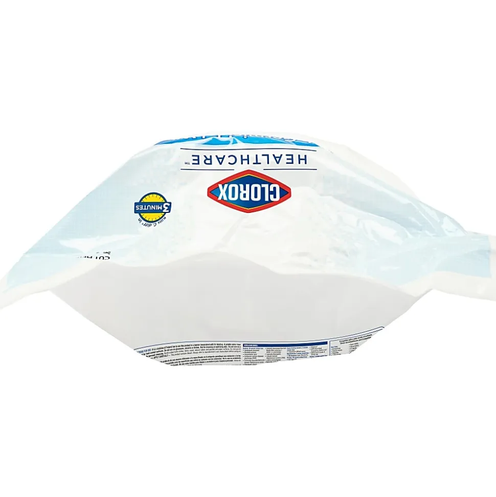 Clorox Healthcare Bleach Germicidal Wipes, 12" x 12", White, 110 Wipes Per Pack, Case Of 2 Packs