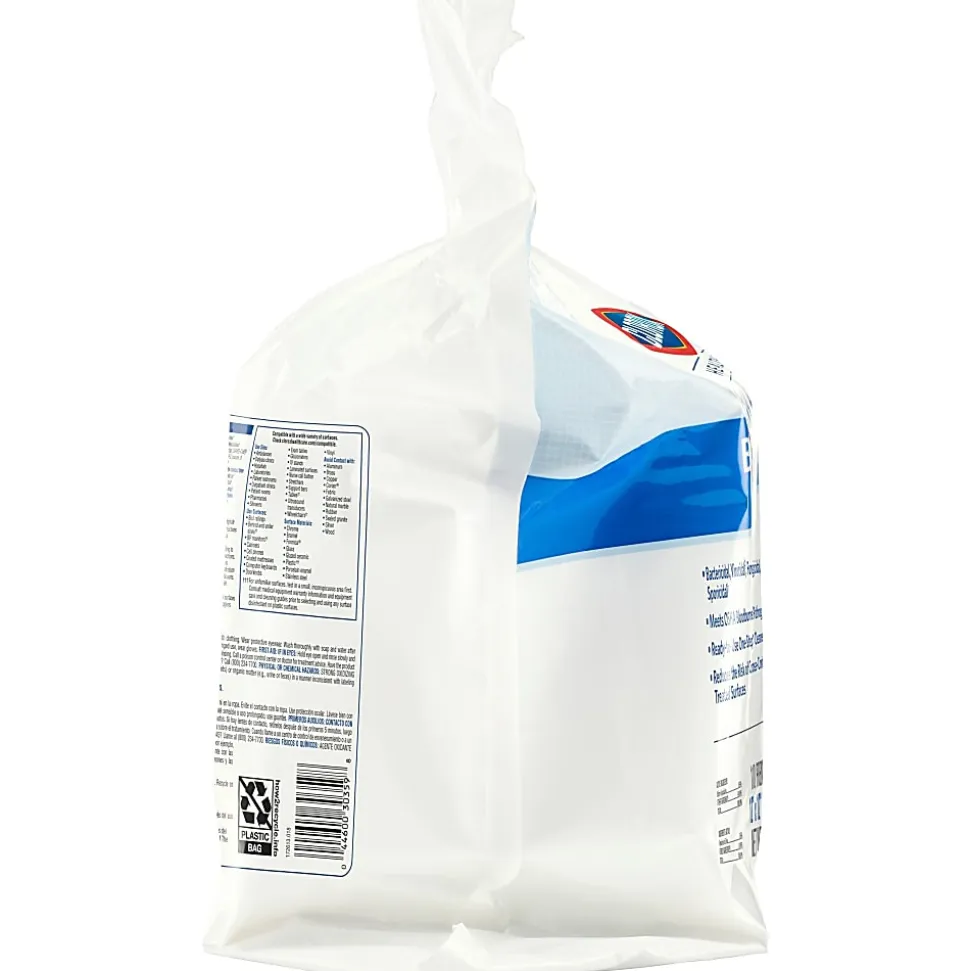 Clorox Healthcare Bleach Germicidal Wipes, 12" x 12", White, 110 Wipes Per Pack, Case Of 2 Packs