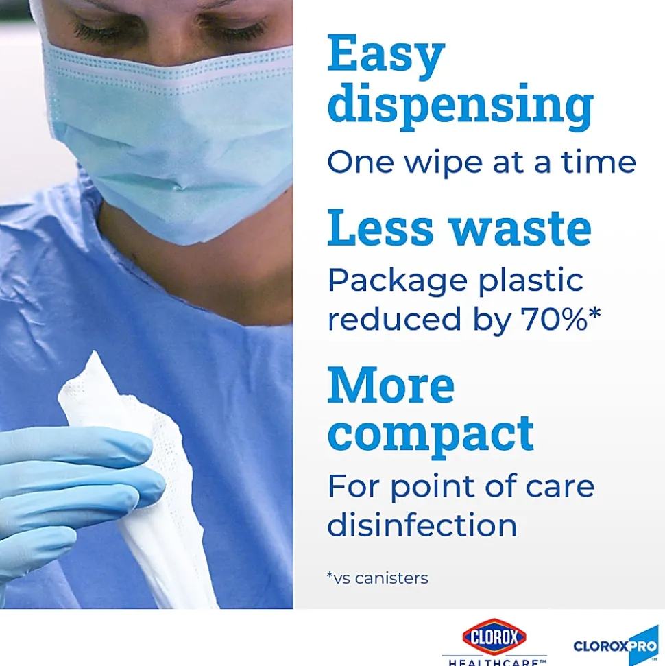 Clorox® Healthcare® Hydrogen Peroxide Disinfecting Wipes, 12" x 11", Pack Of 185