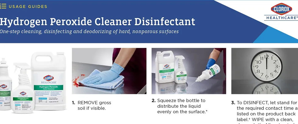 Clorox® Healthcare® Hydrogen-Peroxide Disinfecting Cleaner, 22 Oz Bottle