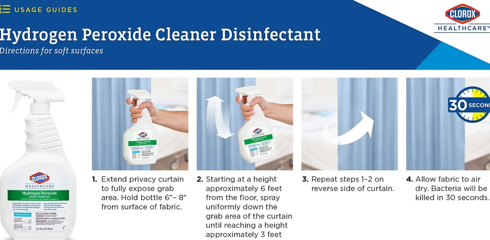 Clorox® Healthcare® Hydrogen-Peroxide Disinfecting Cleaner, 22 Oz Bottle