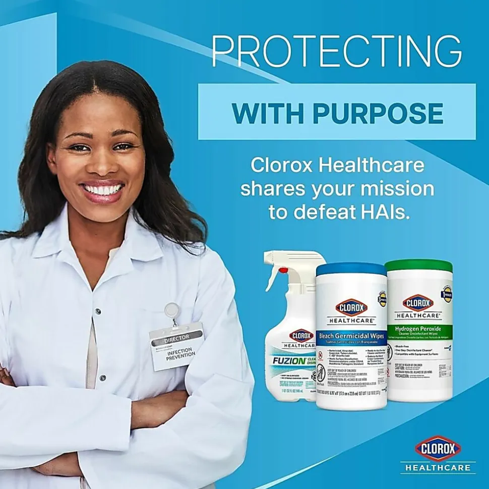 Clorox® Healthcare® Hydrogen Peroxide Disinfecting Wipes, 9" x 6 3/4", Canister Of 95 Wipes