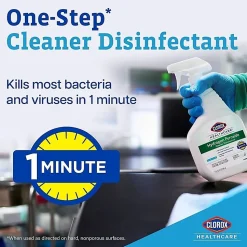 Clorox Healthcare Hydrogen Peroxide Cleaner Disinfectant Spray - 32 fl oz (1 quart) - Bleach-free, Disinfectant, Antibacterial - Clear - 9 / Carton