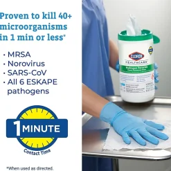 Clorox Healthcare Hydrogen Peroxide Cleaner Disinfectant Wipes, 5-3/4