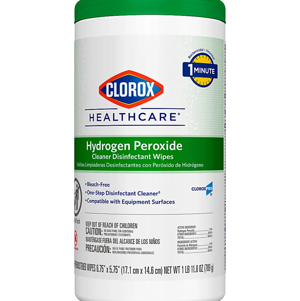 Clorox® Healthcare® Hydrogen Peroxide Wipes, Canister Of 155 Wipes