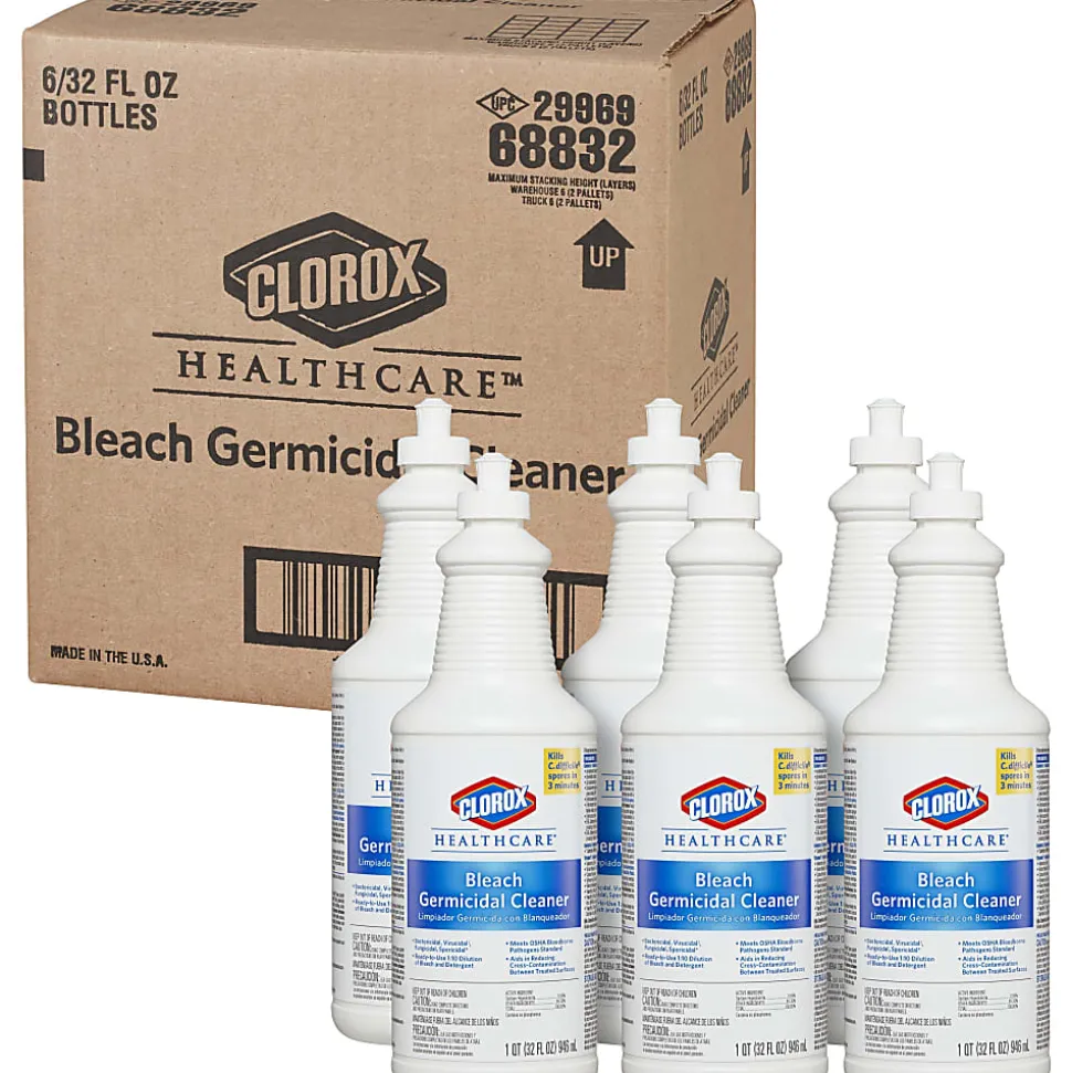 Clorox Healthcare Pull-Top Bleach Germicidal Cleaner - Ready-To-Use - 32 fl oz (1 quart) - Disinfectant, Fast Acting, Refillable, Cleanse, Ant