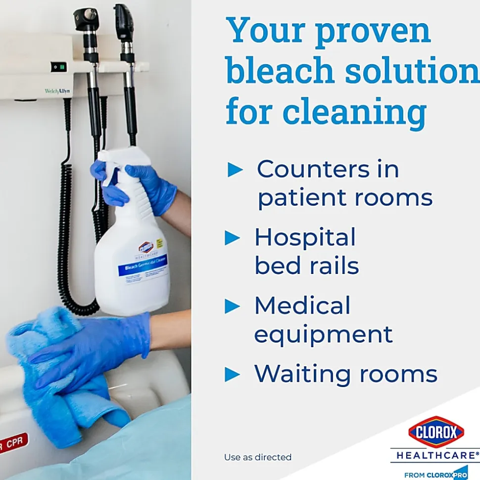 Clorox Healthcare Pull-Top Bleach Germicidal Cleaner - Ready-To-Use - 32 fl oz (1 quart) - Disinfectant, Fast Acting, Refillable, Cleanse, Ant