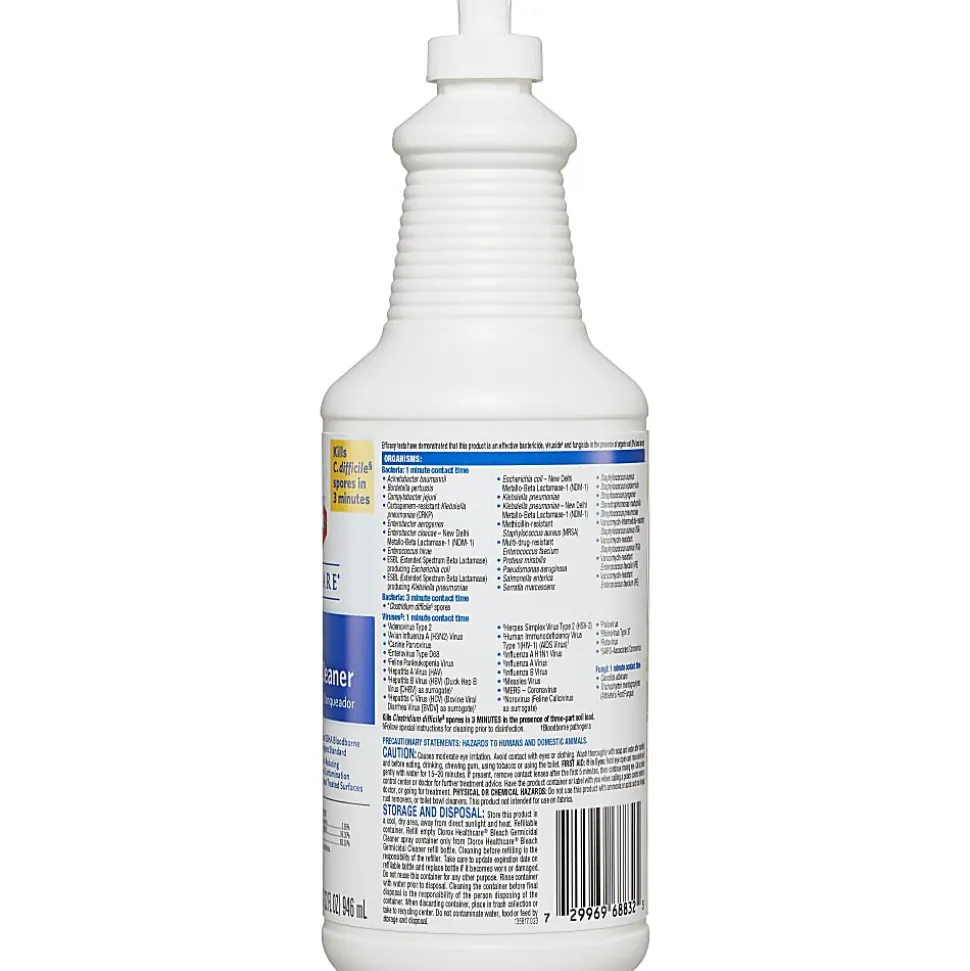 Clorox Healthcare Pull-Top Bleach Germicidal Cleaner - Ready-To-Use - 32 fl oz (1 quart) - Disinfectant, Fast Acting, Refillable, Cleanse, Ant
