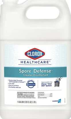 Clorox Healthcare® Spore10 Defense Cleaner Disinfectant, Refill Bottle, 128 Ounces (Pack of 4)