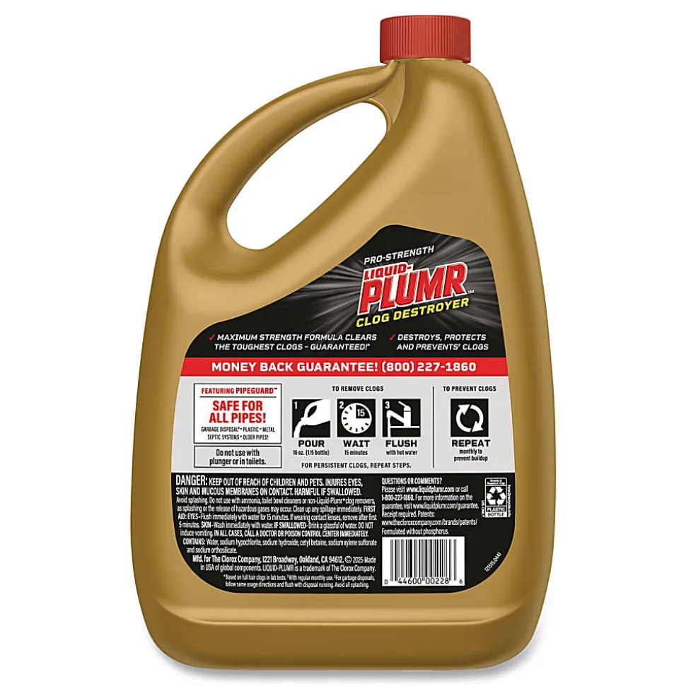Clorox Liquid Plumr® Pro-Strength Full Clog Destroyer Plus PipeGuard, Gel, 80 oz