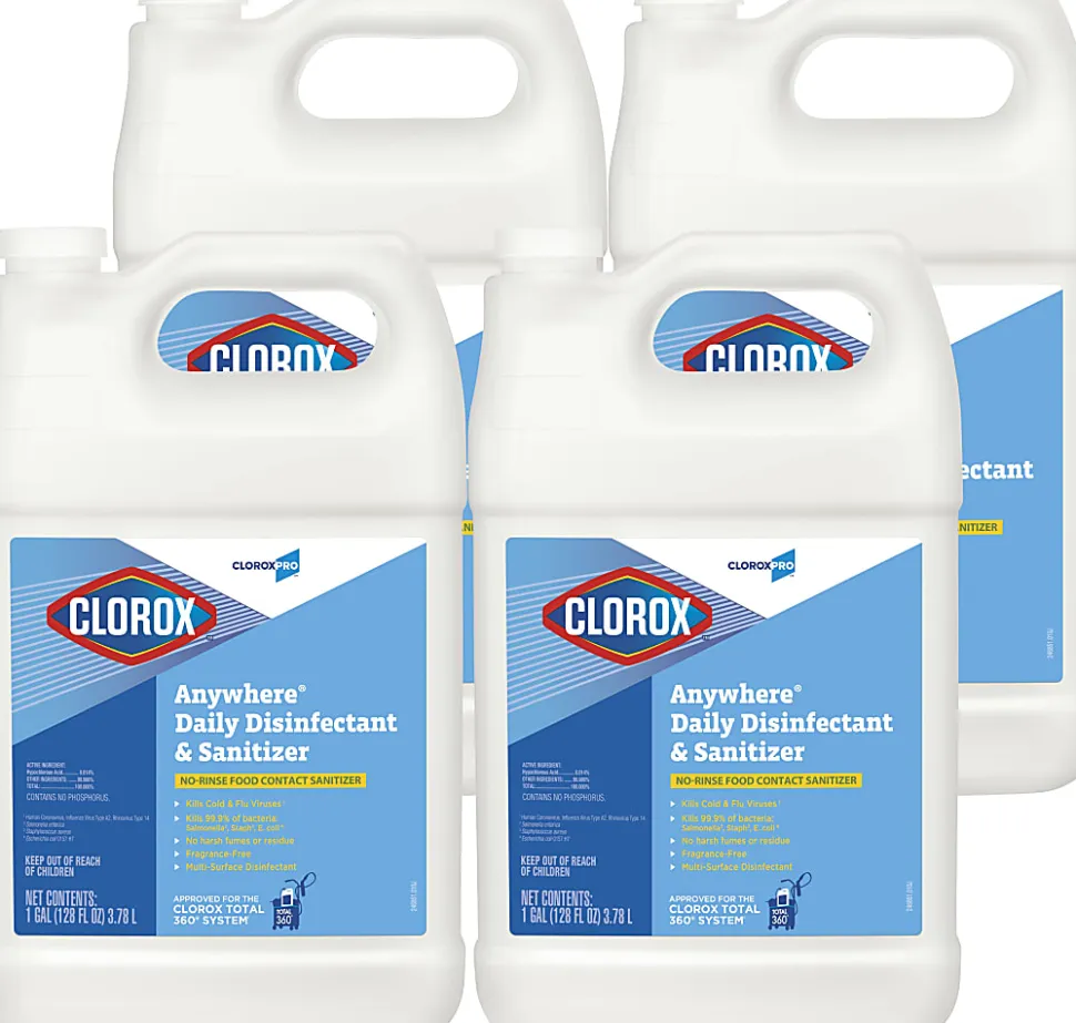 CloroxPro™ Anywhere® Daily Disinfectant and Sanitizing Bottle, 128 Ounces (Pack of 4)